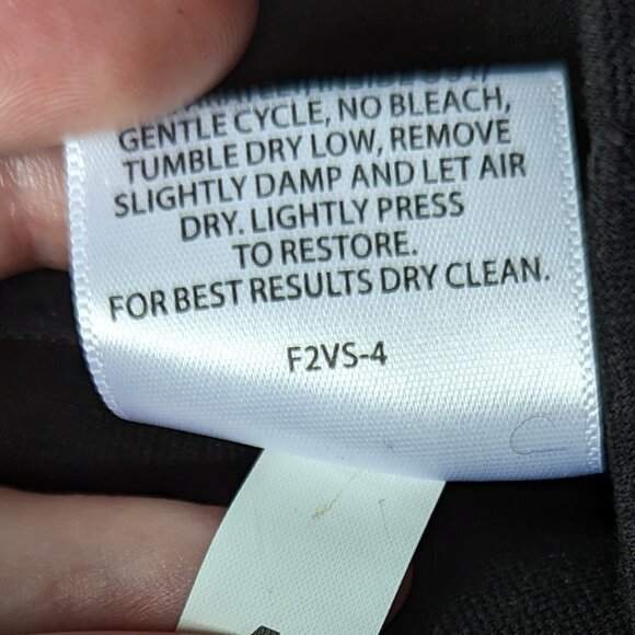 Eileen Fisher Black Leather Trimmed Stretch Ponte Pants - Picture 6 of 10